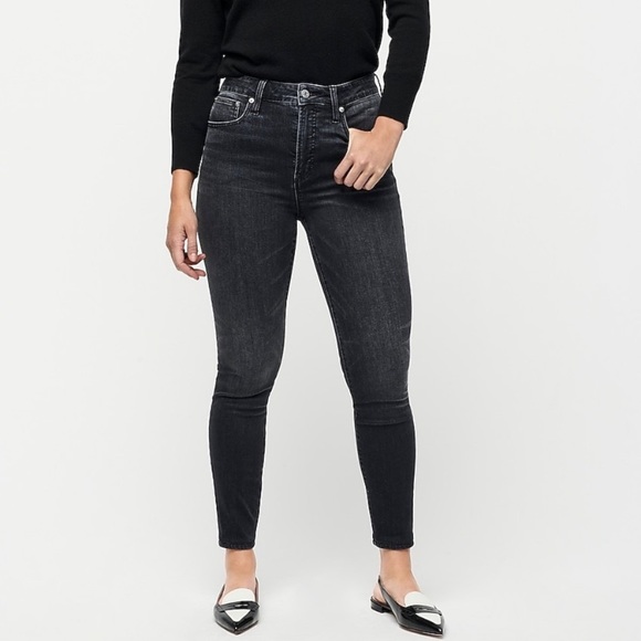 J. Crew Curvy High Rise Toothpick Jeans Charcoal Wash